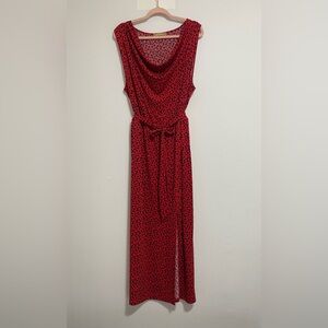 Ellen Tracy Red and Black Maxi Dress